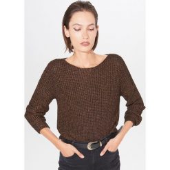 Kimonowy sweter z błyszczącą nicią - Czarny. Czarne swetry damskie Mohito, s, bez wzorów, bez rękawów, bez kaptura. Za 119,99 zł.