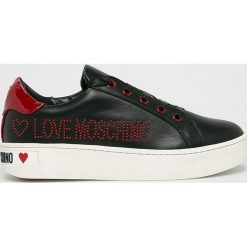 Love Moschino - Buty. Czarne buty sportowe damskie Love Moschino, bez wzorów, ze skóry, sportowe. W wyprzedaży za 579,90 zł.