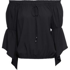 Bluzka "carmen" bonprix czarny. Czarne koszulki damskie marki bonprix, bez wzorów, bez kołnierzyka. Za 59,99 zł.
