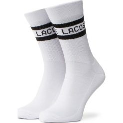 Skarpety Wysokie Męskie LACOSTE - RA5401 White/Black. Białe skarpetki męskie Lacoste, bez wzorów, z elastanu. Za 89,00 zł.