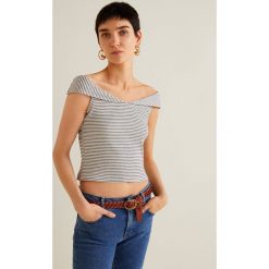 Mango - Top Juli3. Białe topy damskie marki Mango, s, z bawełny, z dekoltem w łódkę. W wyprzedaży za 19,90 zł.