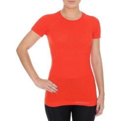 Bluzki sportowe damskie: Brubeck Koszulka damska z krótkim rękawem Active Wool pomarańczowa r. XL (SS11700)