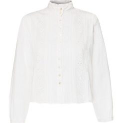 Koszula LOVESHACKFANCY SINCLAIR. Białe koszule damskie LoveShackFancy, w koronkowe wzory, z tkaniny, wiktorianskie, ze stójką, bez rękawów. W wyprzedaży za 1055,00 zł.