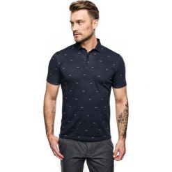 Koszulka polo moustache granatowy. Niebieskie koszulki męskie Recman, m, bez wzorów, polo, bez rękawów. Za 169,00 zł.
