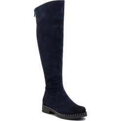 Kozaki SIMEN - 0593A W.Granat. Niebieskie kozaki damskie Simen, ze skóry, bez obcasa, na obcasie, bez zapięcia. Za 489,00 zł.