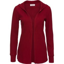 Sweter rozpinany z kapturem, długi rękaw bonprix pomarańczowo-czerwony. Czerwone kardigany damskie marki bonprix, z bawełny. Za 32,99 zł.