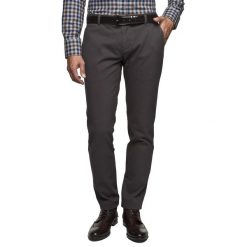 Spodnie męskie: spodnie calvia 214 grafit slim fit