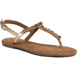 Sandały TAMARIS - 1-28154-24 Gold 940. Żółte klapki damskie Tamaris, z aplikacjami, ze skóry, bez obcasa, na obcasie. Za 199,00 zł.