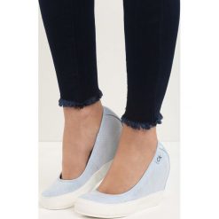 Czółenka: Niebieskie Koturny Casual Step