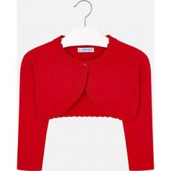 Mayoral - Sweter dziecięcy 92-134 cm. Białe swetry dziewczęce Mayoral, bez wzorów, z elastanu, z okrągłym kołnierzem, z krótkim rękawem, krótkie, bez kaptura. Za 78,90 zł.