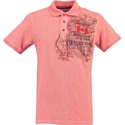 Koszulka w kolorze łososiowym. Różowe koszulki polo męskie Canadian Peak, s, z nadrukiem, z bawełny, polo, bez rękawów. W wyprzedaży za 98,95 zł.