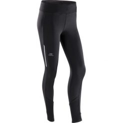 Legginsy do biegania RUN WARM damskie. Czarne legginsy sportowe damskie KALENJI, xs, bez wzorów, z elastanu, do biegania. Za 49,99 zł.