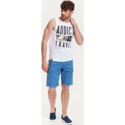 T-shirty męskie: T-SHIRT BEZ RĘKAWÓW MĘSKI Z NADRUKIEM