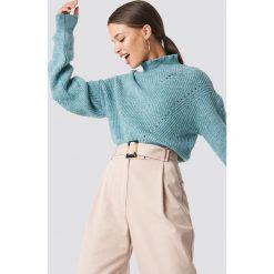 NA-KD Sweter z dzianiny z golfem - Turquoise. Szare golfy damskie marki NA-KD, z dzianiny. Za 141,95 zł.