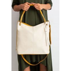 Torebka damska shopper bag worek 0006 biała - biały. Białe torby damskie na zakupy w paski, z jeansu, eleganckie, duże. Za 69,99 zł.