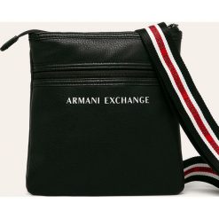Armani Exchange - Saszetka. Czarne torby męskie skórzane Armani Exchange, w paski, z poliesteru, casualowe, małe. Za 419,90 zł.
