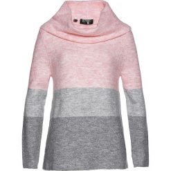 Sweter z golfem bonprix pastelowy jasnoróżowy - szary melanż - jasnoszary - jasnoszary melanż. Czerwone golfy damskie bonprix, melanż. Za 109,99 zł.