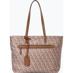 DKNY - Damska torba shopper, beżowy. Brązowe torby damskie na zakupy DKNY, z napisami, eleganckie, bez dodatków. Za 399,95 zł.