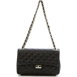 Torebki klasyczne damskie: Skórzana torebka w kolorze czarnym – 27 x 18 x 9 cm