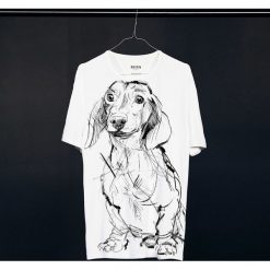 Dachshund t-shirt man. T-shirty męskie Pakamera, m, bez wzorów, z wiskozy, klasyczne, z klasycznym kołnierzykiem. Za 129,00 zł.