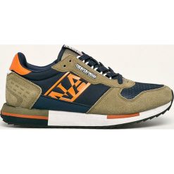 Napapijri - Buty. Zielone sneakersy męskie Napapijri, ze skóry, na sznurówki. W wyprzedaży za 379,90 zł.