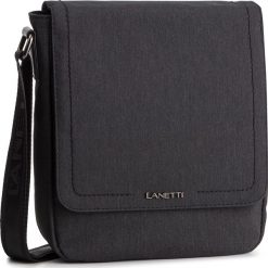 Saszetka LANETTI - RM0894 Black. Czarne torby męskie skórzane Lanetti, bez wzorów, ze skóry ekologicznej, młodzieżowe. Za 99,99 zł.