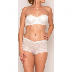 Pełne figi "Glora" ze wzorem. Białe figi Mare, xl, w koronkowe wzory, z koronki. W wyprzedaży za 68,95 zł.