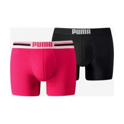 Puma 2-pack Bokserki Czarny Różowy. Różowe bokserki męskie Puma, bez wzorów, z elastanu. Za 80,95 zł.