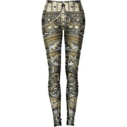 Legginsy we wzory: Legginsy w kolorze beżowym