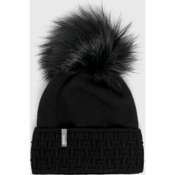 Answear - Czapka. Czarne czapki zimowe damskie ANSWEAR, na zimę, z dzianiny. Za 49,90 zł.