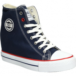 Trampki sznurowane na koturnie Big Star U27490. Czarne buty ślubne damskie BIG STAR, na koturnie. Za 98,99 zł.