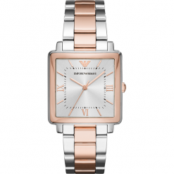 Zegarki damskie: Zegarek EMPORIO ARMANI – Modern Square AR11066 2-Tone/Silver/Rose Gold/Rose Gold