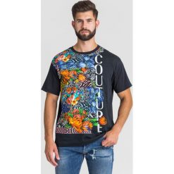 T-SHIRT VERSACE JEANS COUTURE. Czarne t-shirty męskie xl, z bawełny, z okrągłym kołnierzem. Za 422,95 zł.
