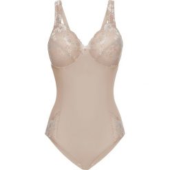 Body bonprix cielisto-ecru. Brązowe bluzki body bonprix, z haftami. Za 99,99 zł.