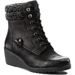 Botki LASOCKI - WI23-OMEGA-07 Czarny. Czarne buty zimowe damskie marki Lasocki, z nubiku, na obcasie. Za 199,99 zł.