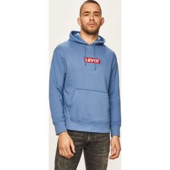 Levi's - Bluza. Niebieskie bluzy męskie s, z aplikacjami, z bawełny, z kapturem. Za 279,90 zł.