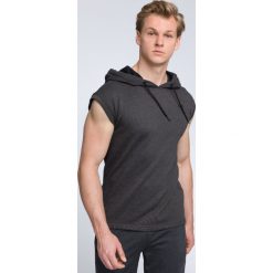 Bluza z krótkim rękawem męska TSM028 - ciemny szary melanż. Szare bluzy męskie 4f, m, bez wzorów, z bawełny, z kapturem, z krótkim rękawem, krótkie. W wyprzedaży za 69,99 zł.