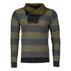 Swetry klasyczne męskie: Desigual Sweter Męski Alberto M Khaki