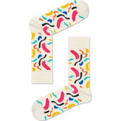 Happy Socks - Skarpety Brush. Białe skarpetki męskie marki Happy Socks, z bawełny. W wyprzedaży za 24,90 zł.