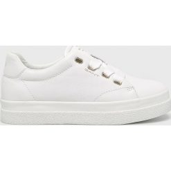 Gant - Buty Aurora. Białe buty sportowe damskie GANT, bez wzorów, ze skóry, sportowe. Za 479,90 zł.