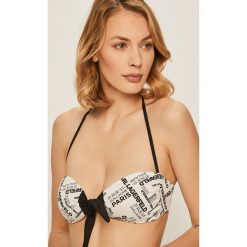 Karl Lagerfeld - Biustonosz kąpielowy. Białe stroje kąpielowe damskie KARL LAGERFELD, s, z haftami, z elastanu. Za 389,90 zł.
