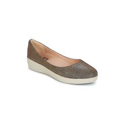 Baleriny FitFlop Lizard Print Superballerina. Brązowe baleriny damskie marki FitFlop. Za 295,20 zł.