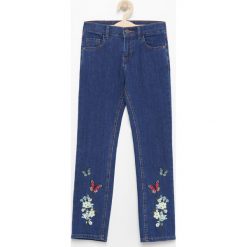 Jeansy dziewczęce: Haftowane jeansy bootcut – Granatowy