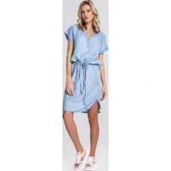 Niebieska Sukienka Self-Rule. Niebieskie sukienki damskie other, na lato, xl, bez wzorów, bez kołnierzyka, bez rękawów, mini. Za 64,99 zł.