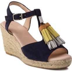 Espadryle HISPANITAS - Aina HV98680 Bosforo. Niebieskie espadryle damskie Hispanitas, z aplikacjami, z zamszu, bez obcasa, na obcasie. W wyprzedaży za 289,00 zł.
