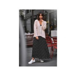 BK012 Sweter z asymetrycznym dołem. Żółte swetry damskie BE, bez wzorów, z jeansu, bez rękawów, bez kaptura. Za 119,00 zł.