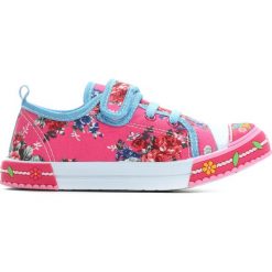 Fuksjowe Trampki Girl's Garden. Różowe buty dziewczęce sportowe Born2be, z materiału, z okrągłym noskiem. Za 29,99 zł.