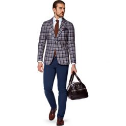 Marynarka w Kratę Cape Town. Brązowe marynarki męskie LANCERTO, na lato, m, bez wzorów, z bawełny, eleganckie. W wyprzedaży za 399,90 zł.