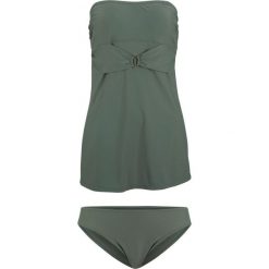 Tankini z dłuższym topem (2 części) bonprix oliwkowy. Zielone stroje kąpielowe damskie marki bonprix, bez wzorów. Za 119,99 zł.