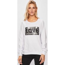 Liu Jo - Bluza. Białe bluzy damskie Liu Jo, s, z aplikacjami, z elastanu, bez rękawów, bez kaptura. W wyprzedaży za 259,90 zł.